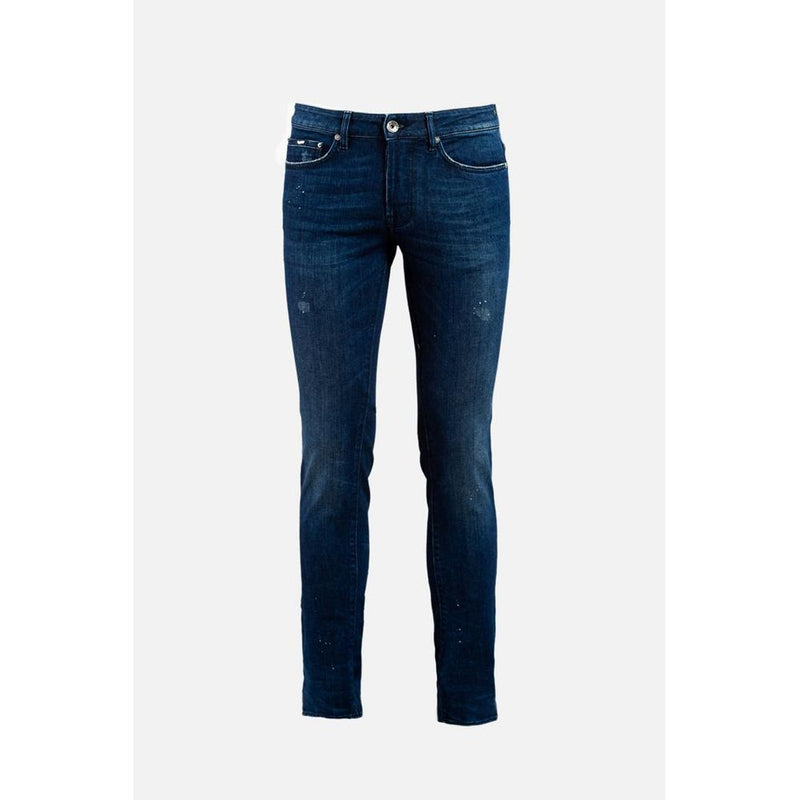 Gas Blue Cotton Skinny Jeans for Men