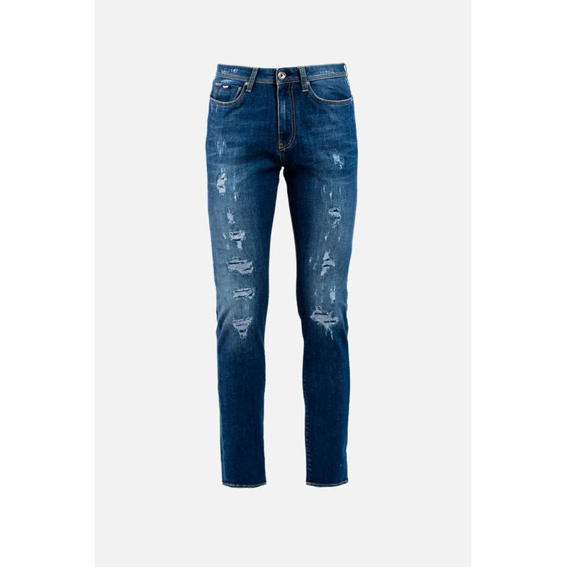 Gas Blue Cotton Jeans Denim for Men