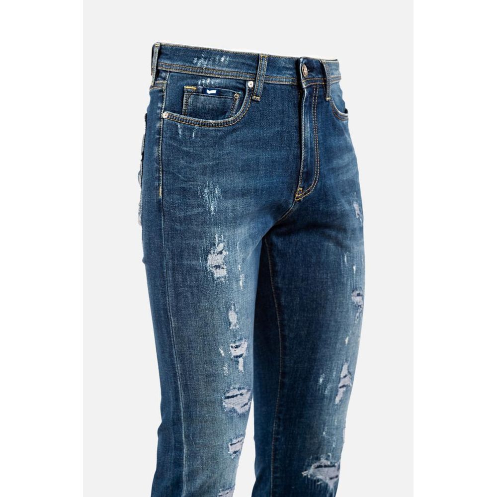 Gas Blue Cotton Jeans Denim for Men