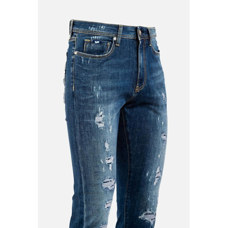 Gas Blue Cotton Jeans Denim for Men