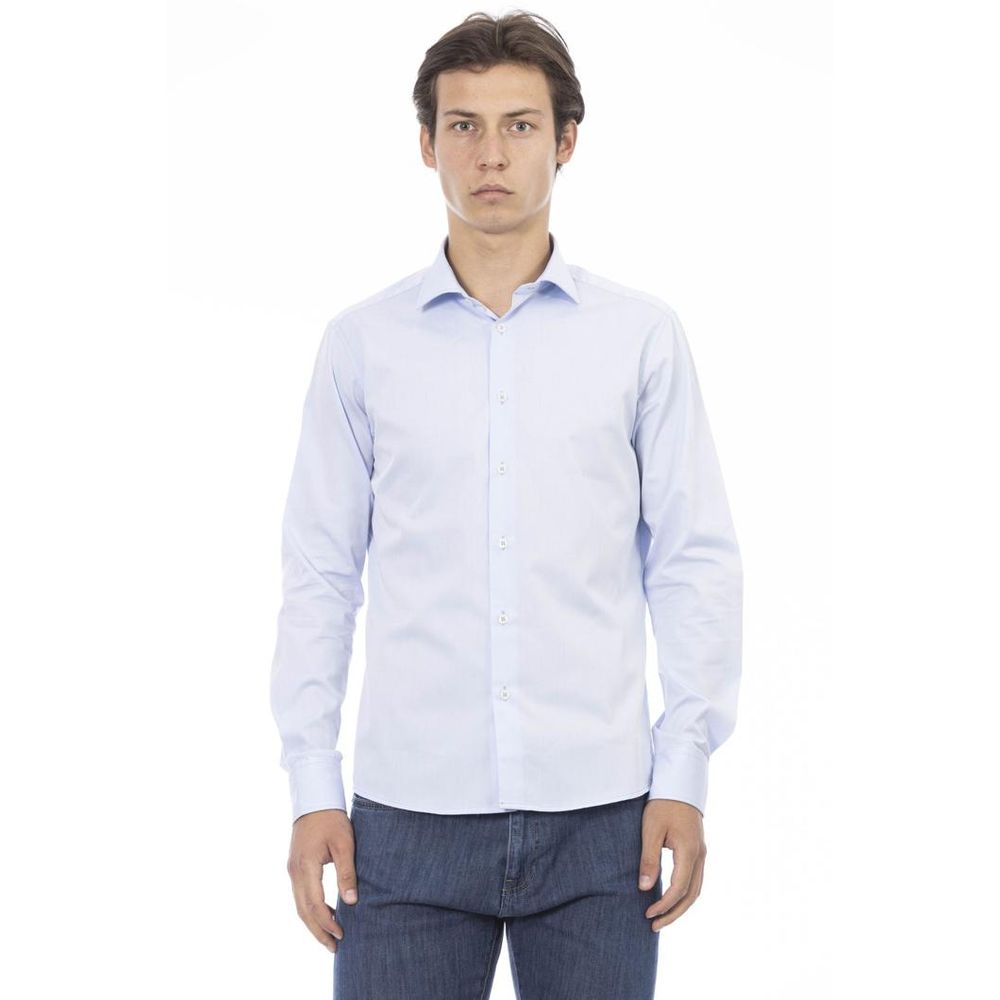 Baldinini Trend Blue Cotton Long Sleeve T-Shirt