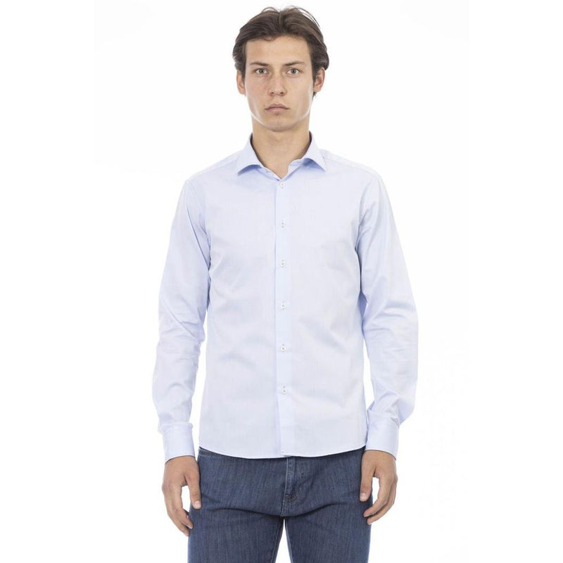 Baldinini Trend Blue Cotton Long Sleeve T-Shirt for Men
