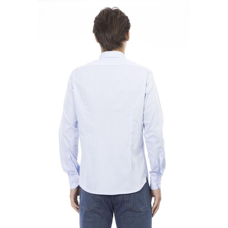 Baldinini Trend Blue Cotton Long Sleeve T-Shirt for Men
