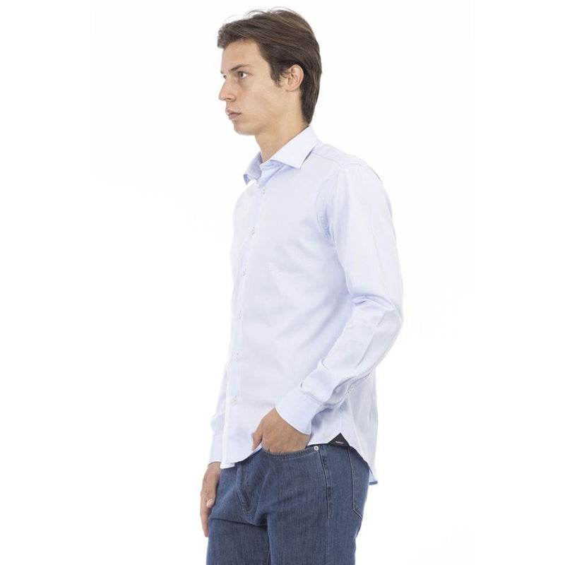 Baldinini Trend Blue Cotton Long Sleeve T-Shirt for Men