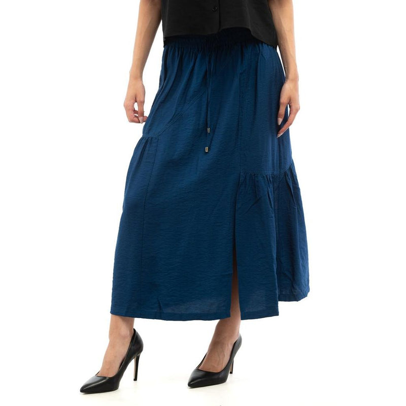 Patrizia Pepe Blue Viscose Long Skirt - Elegant Malibu Style