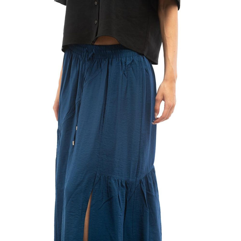 Patrizia Pepe Blue Viscose Long Skirt - Elegant Malibu Style