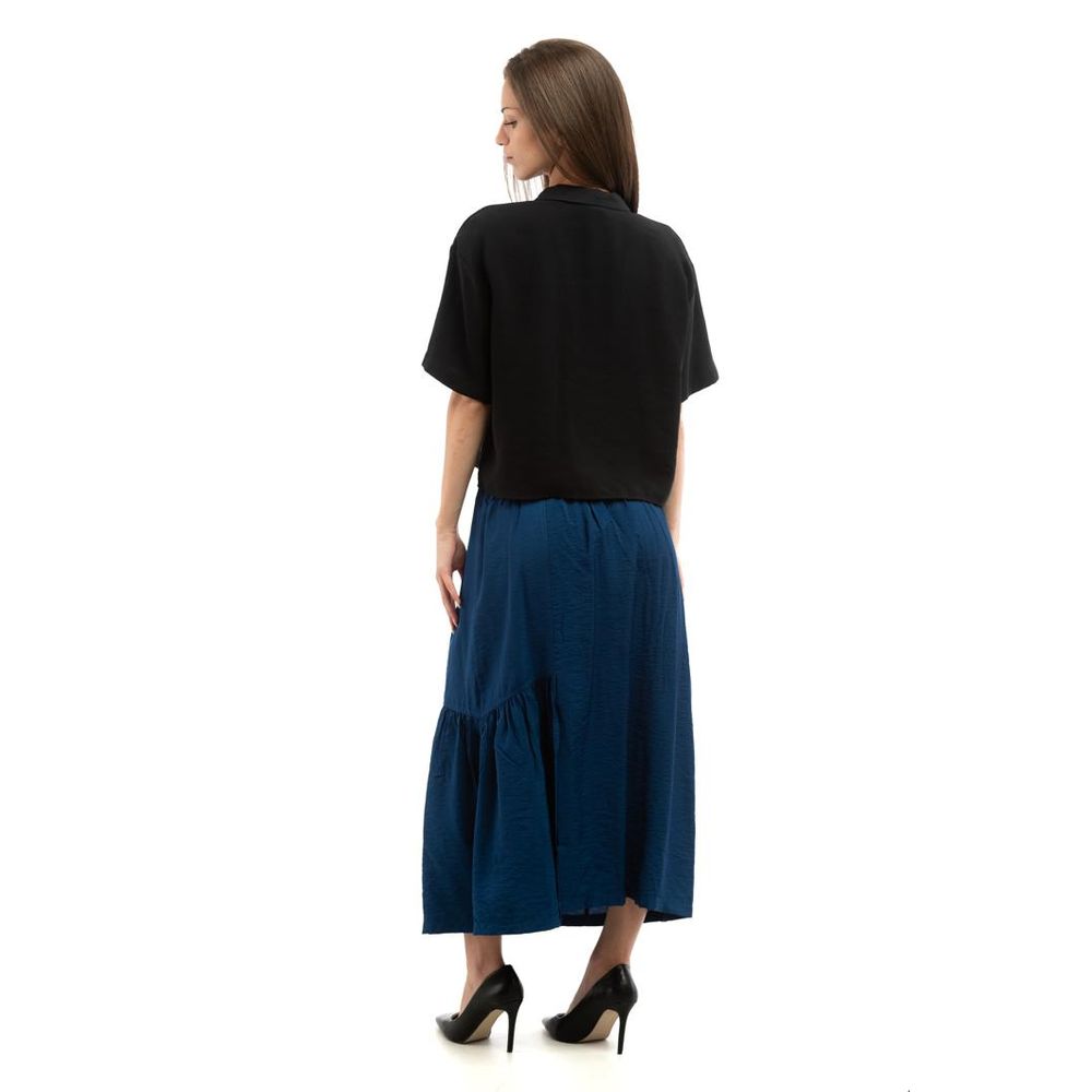 Patrizia Pepe Blue Viscose Long Skirt - Elegant Malibu Style