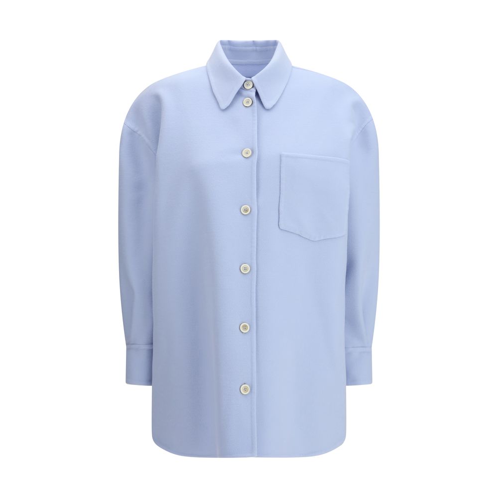 Fabiana Filippi Light Blue Fleece Wool Coat for Women