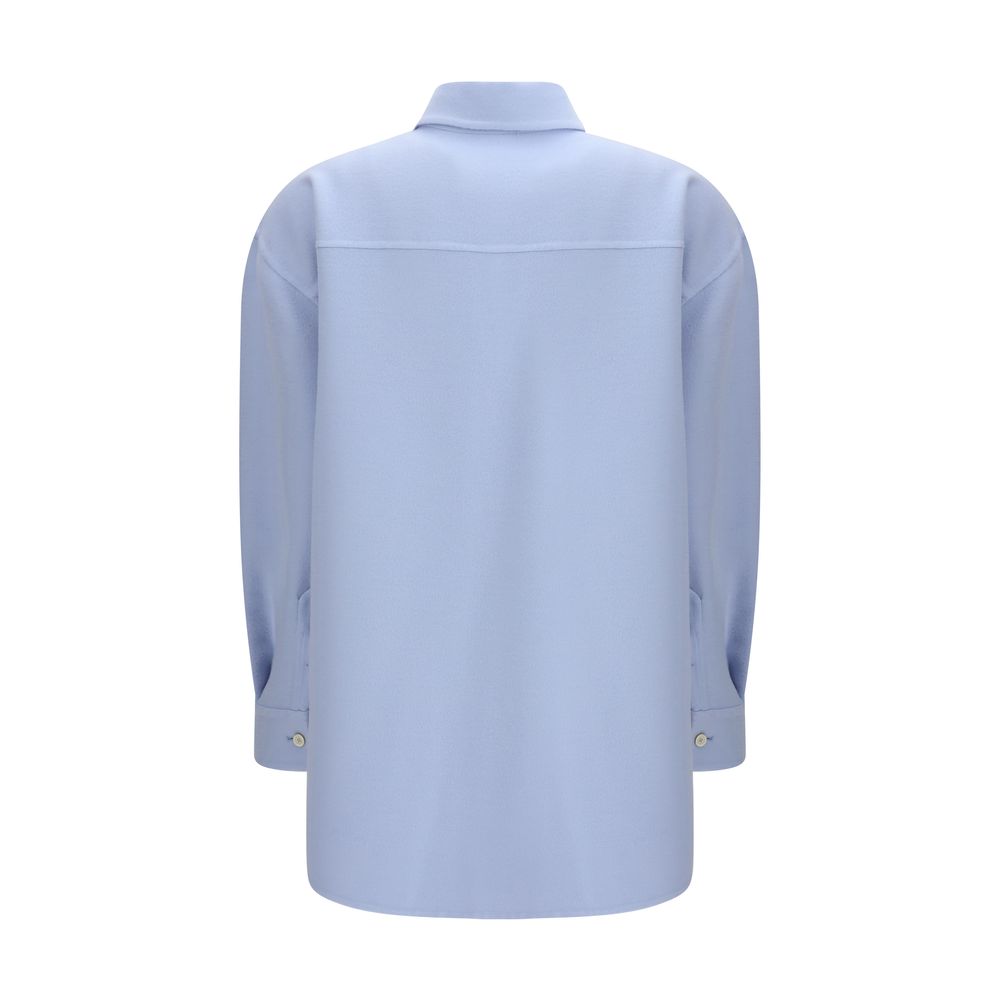 Fabiana Filippi Light Blue Fleece Wool Coat for Women