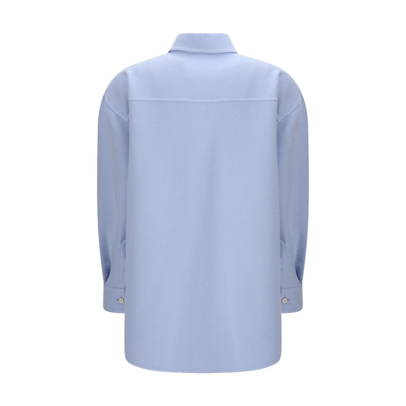 Fabiana Filippi Light Blue Fleece Wool Coat for Women