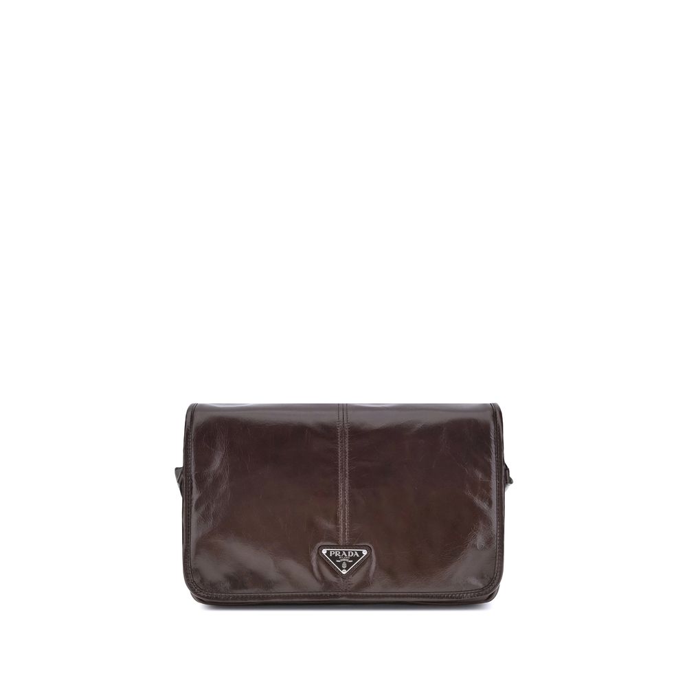 Sac bandoulière Prada Bos Taurus en cuir de veau marron