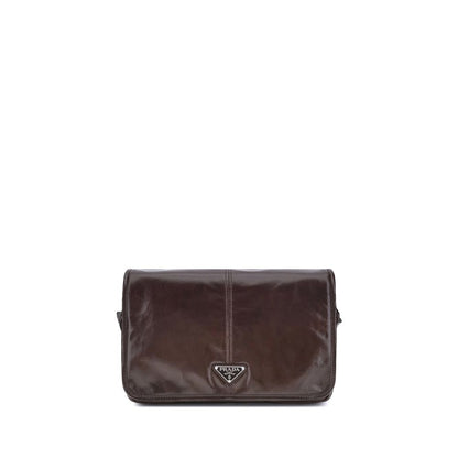 Sac bandoulière Prada Bos Taurus en cuir de veau marron