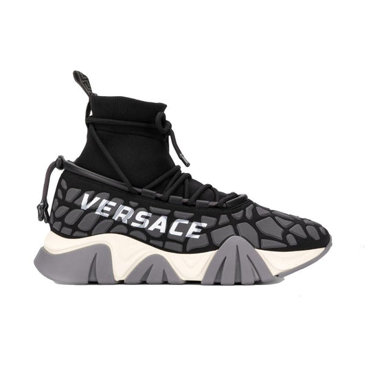 Sneakers de sport en tissu noir Versace