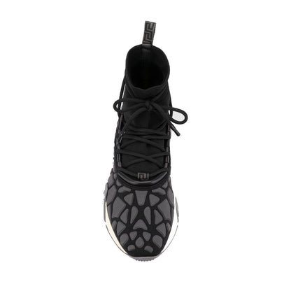 Versace Black Fabric Athletic Sneakers