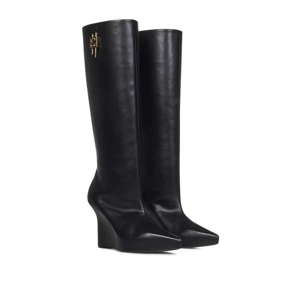 Bottes Givenchy en cuir de veau noir