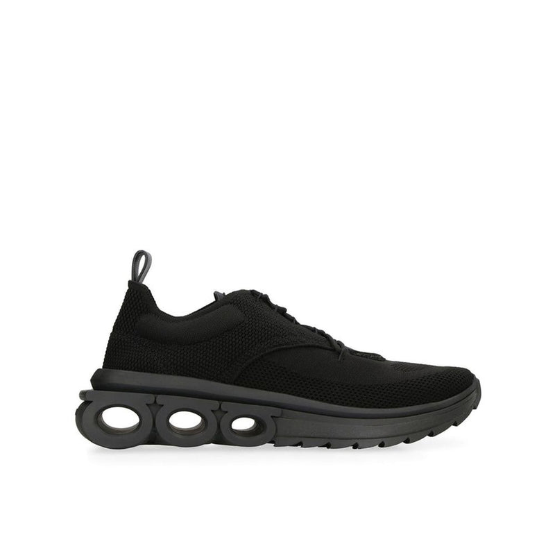 Salvatore Ferragamo Black Fabric Athletic Sneakers for Men