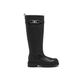 Salvatore Ferragamo Black Calfskin Over The Knee Boots