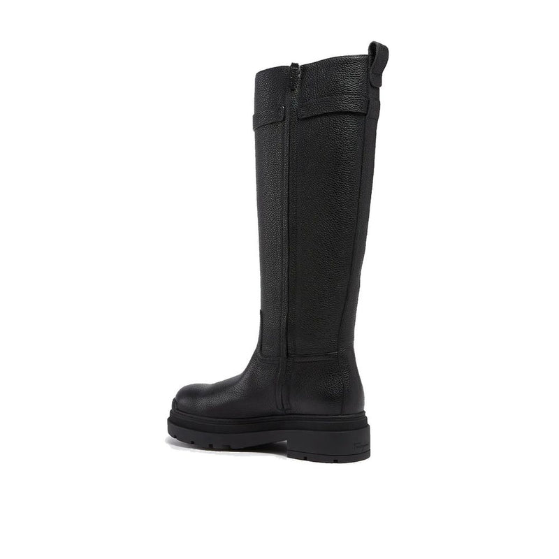 Salvatore Ferragamo Black Calfskin Over The Knee Boots