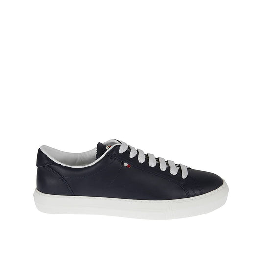 Baskets basses Moncler en cuir de veau bleu