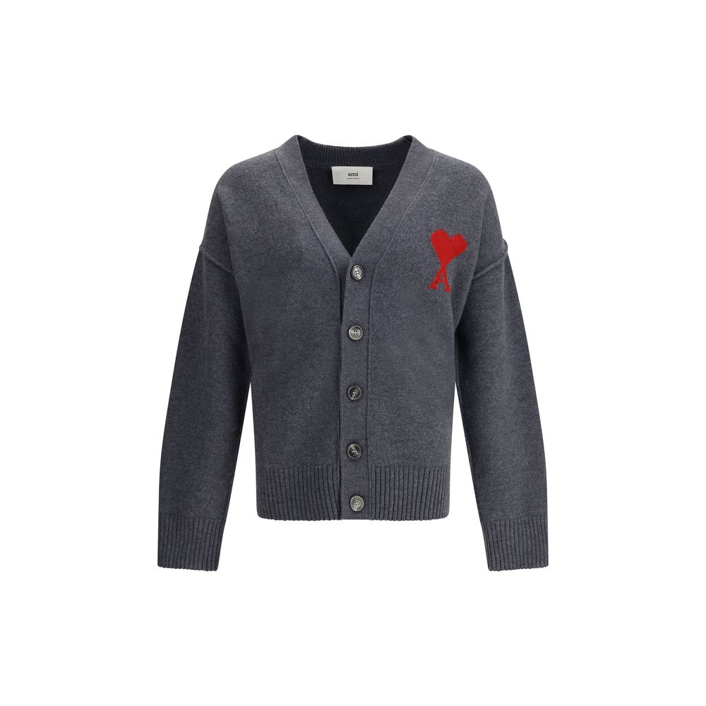 Gilet en laine polaire grise Ami Paris