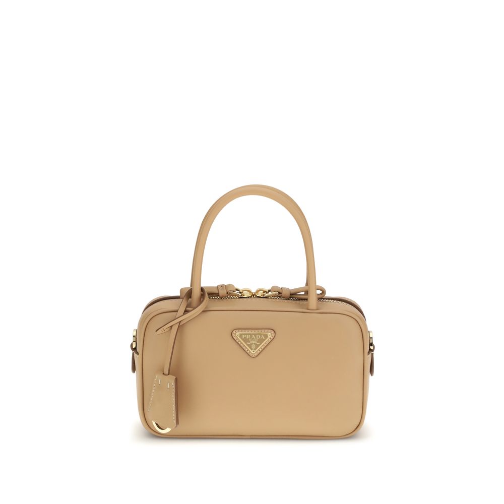 Prada Beige Calf Leather Bos Taurus Handbag - Elegance Redefined