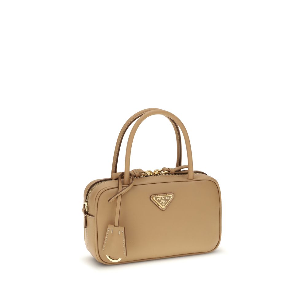 Prada Beige Calf Leather Bos Taurus Handbag - Elegance Redefined