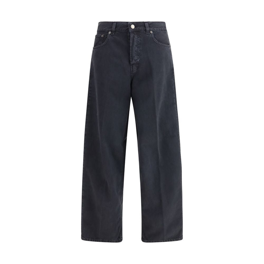 Haikure Bethany Twill 45 Black Cotton Straight-Leg Jeans