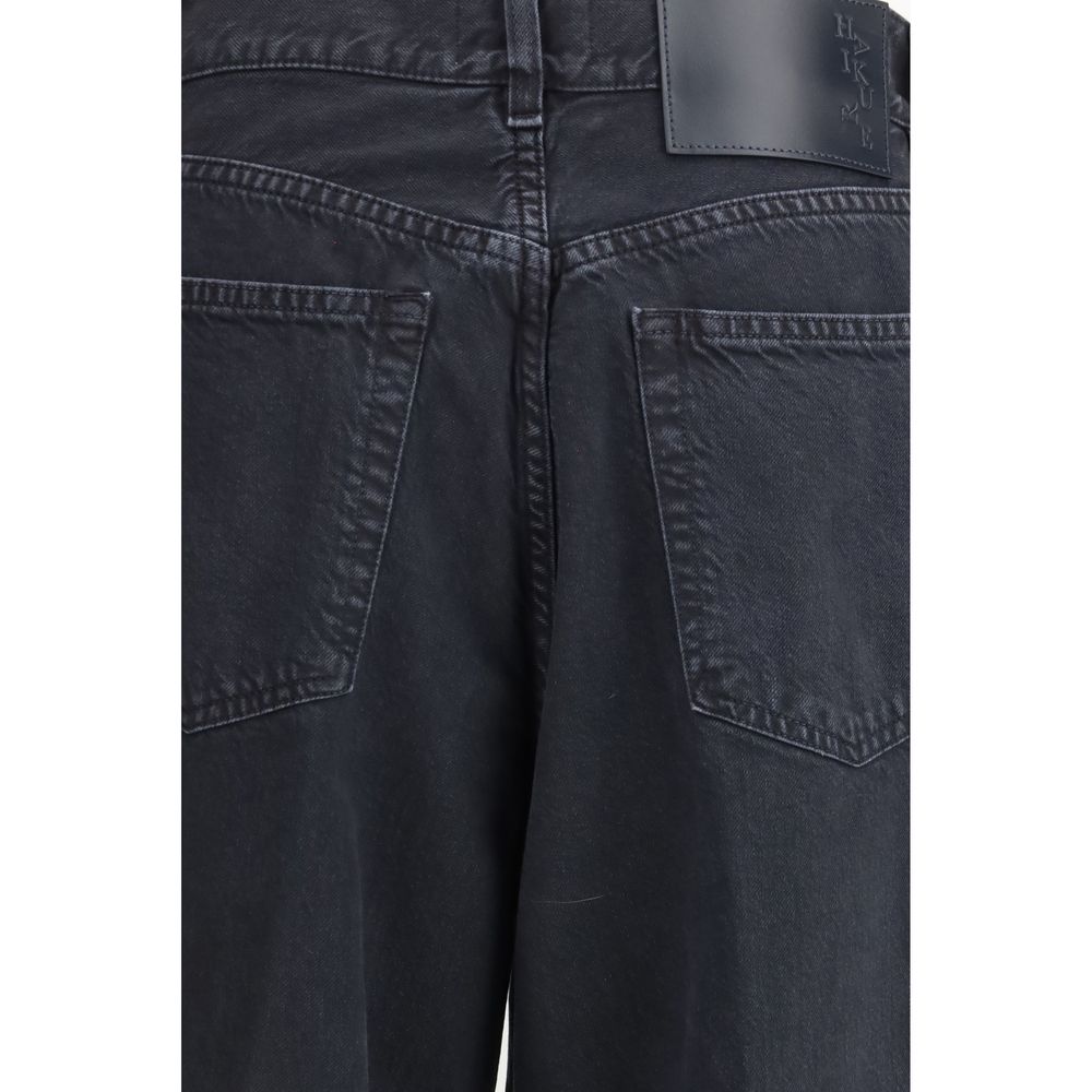 Haikure Bethany Twill 45 Black Cotton Straight-Leg Jeans