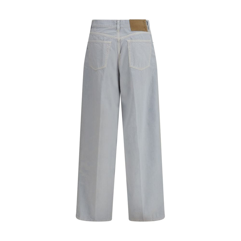 Haikure Bethany Twill 45 Light Blue Cotton Straight-Leg Jeans