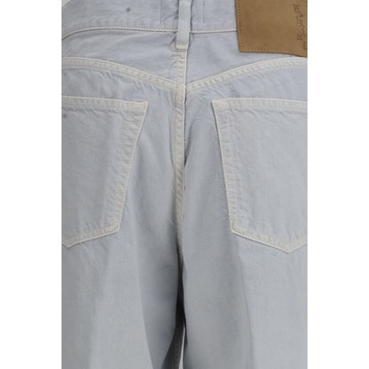 Haikure Light Blue Cotton Straight-Leg Jeans