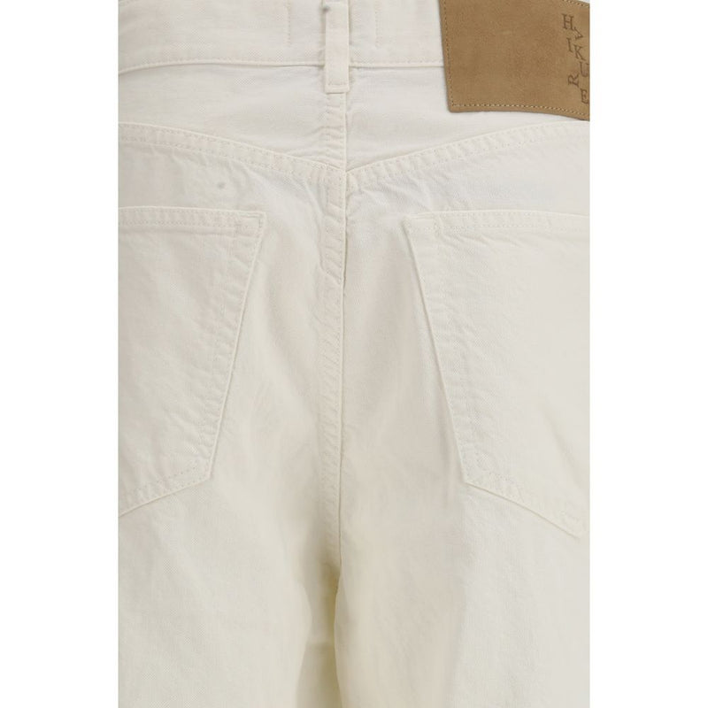 Haikure Becky Twill 45 Bermuda Shorts en Coton Blanc