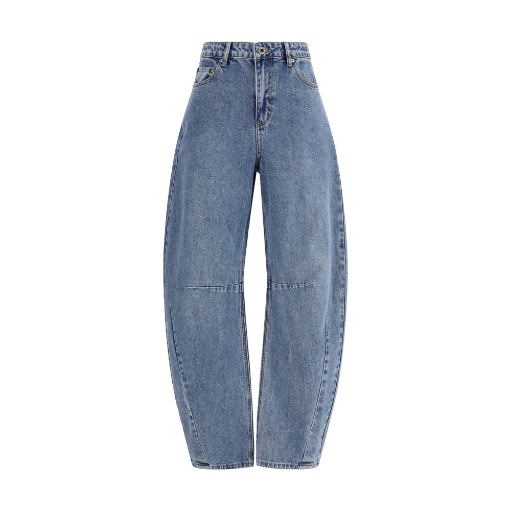 Self-Portrait Blue Cotton Relaxed Fit Jeans for Women