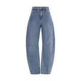 Self-Portrait Blue Cotton Relaxed Fit Jeans for Women