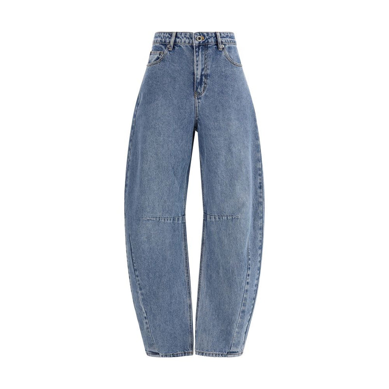 Self-Portrait Blue Cotton Relaxed Fit Jeans for Women