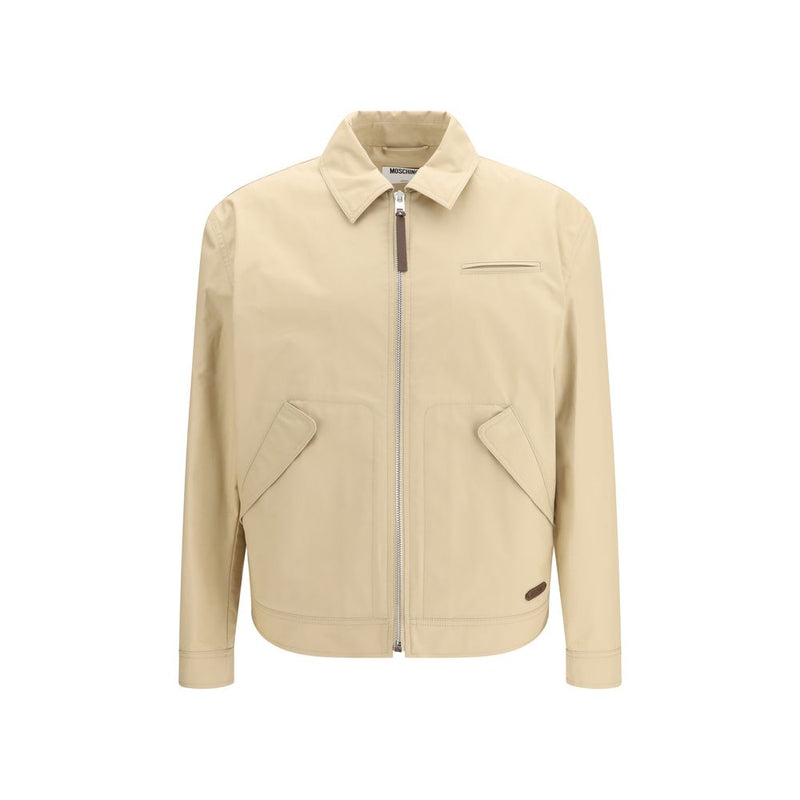Moschino Brown Cotton Coat for Men - Stylish SS26 Outerwear