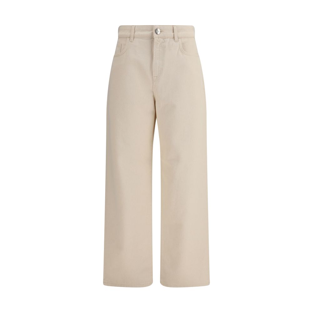 Rohe Beige Cotton Oversized Casual Pants for Women