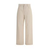 Rohe Beige Cotton Oversized Casual Pants for Women