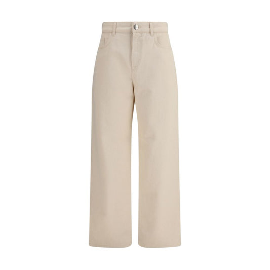 Pantalon décontracté en coton beige Rohe