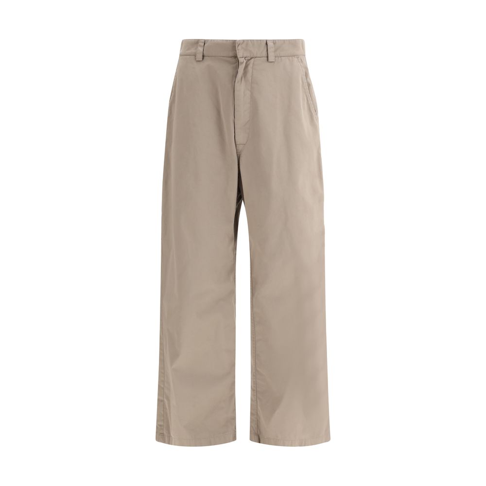 Pantalon décontracté en coton beige Balenciaga