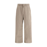 Pantalon décontracté en coton beige Balenciaga