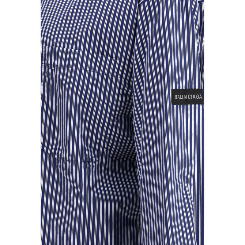 Chemise Balenciaga bleue en coton à motifs