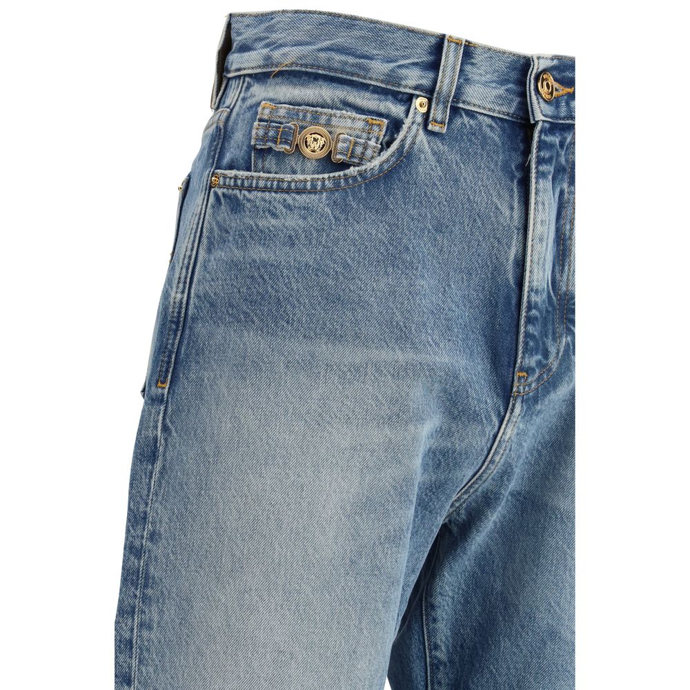 Jean Versace bleu clair en coton denim