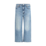 Mother Denim Dodger Flood Blue Cotton Cropped Jeans