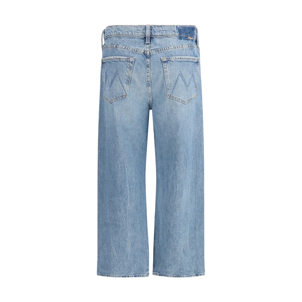 Mother Denim Dodger Flood Blue Cotton Cropped Jeans