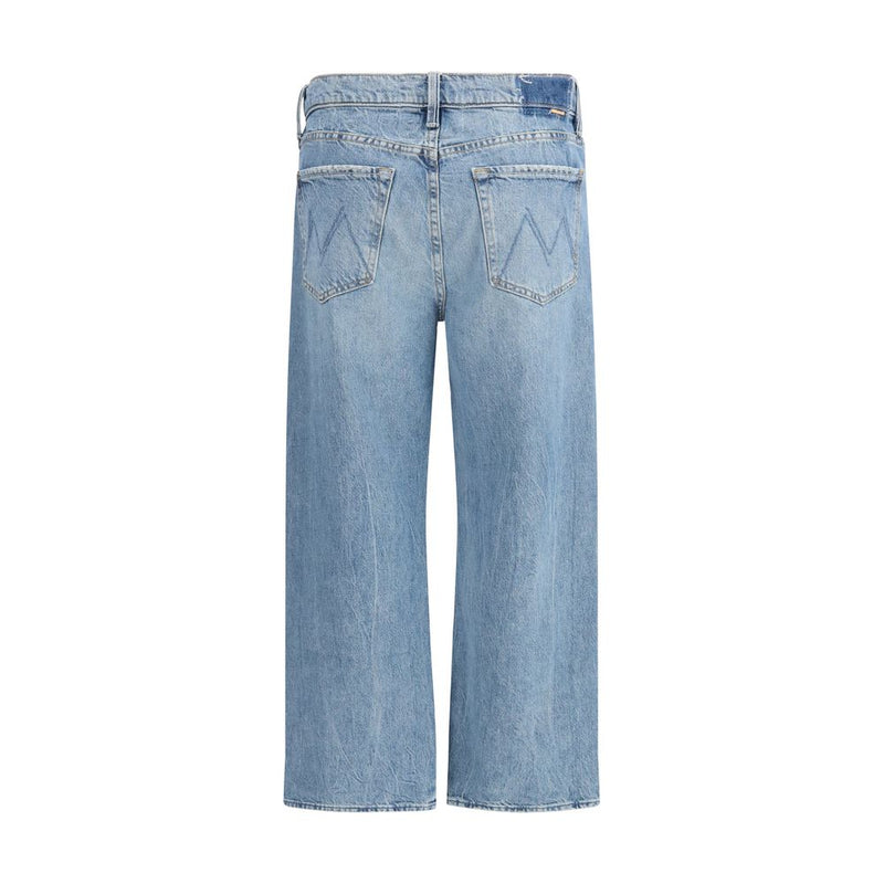 Mother Denim Dodger Flood Blue Cotton Cropped Jeans