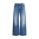 Mother Denim Rerun Zip Sneak Blue Flared Jeans for Women