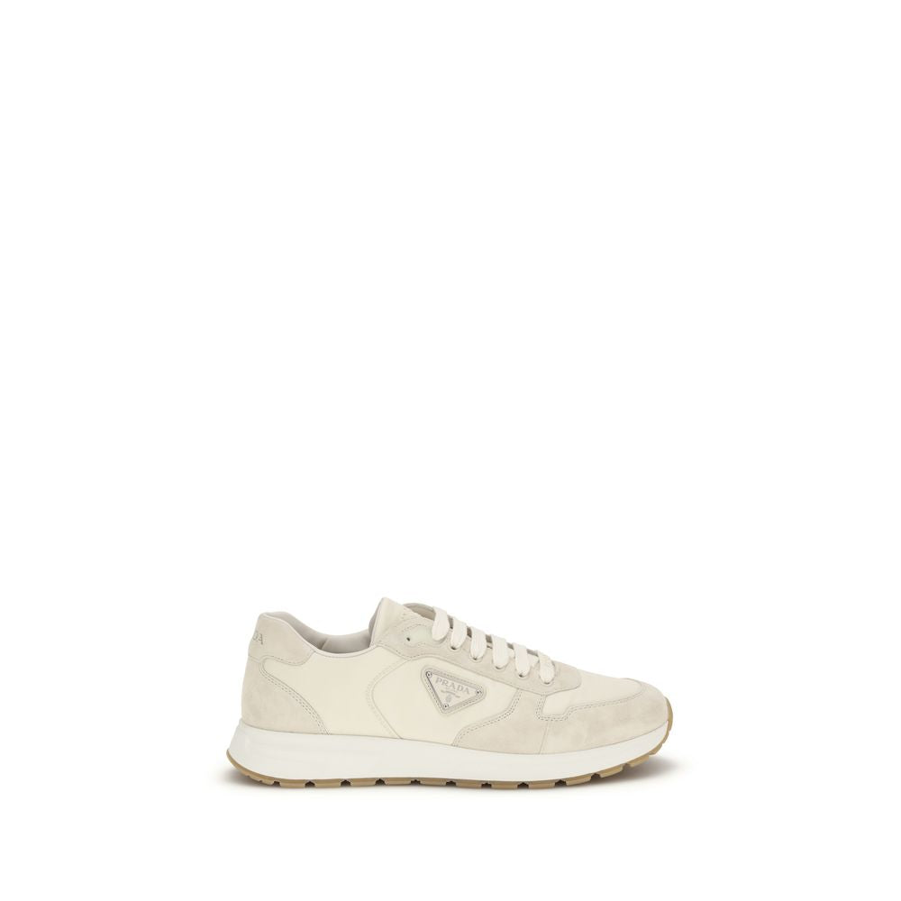Prada Beige Nylon Low Top Sneakers for Men - Stylish Comfort