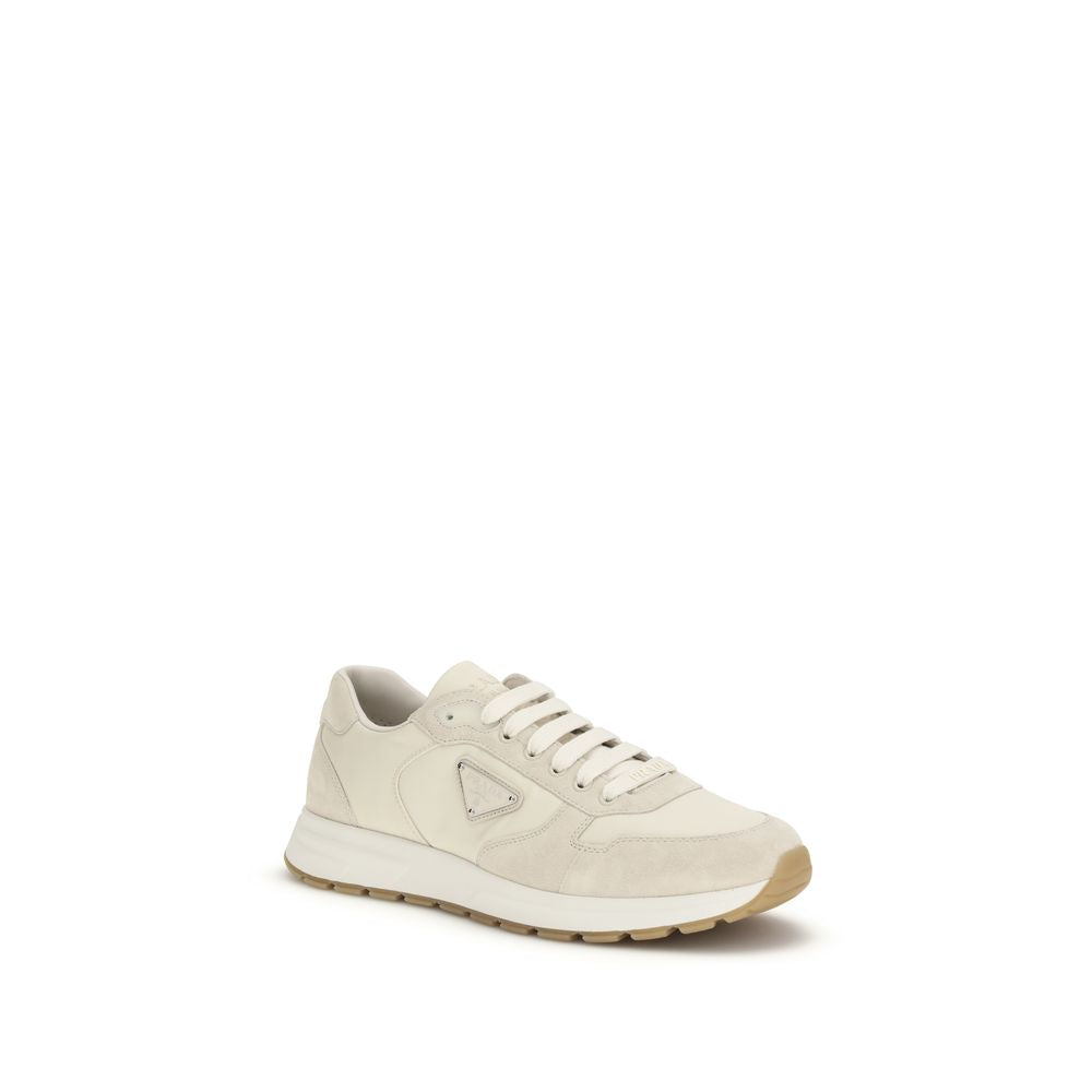 Prada Beige Nylon Low Top Sneakers for Men - Stylish Comfort