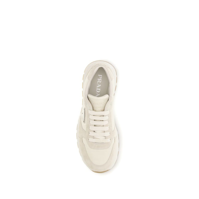 Prada Beige Nylon Low Top Sneakers for Men - Stylish Comfort