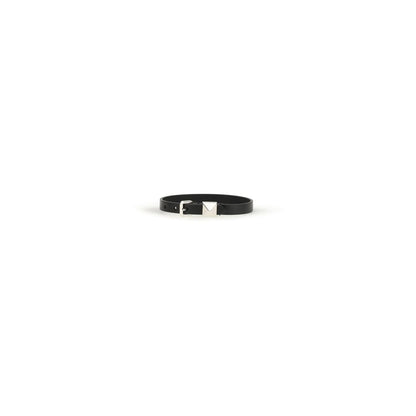 Bracelet Valentino Garavani Bos Taurus en cuir de veau noir